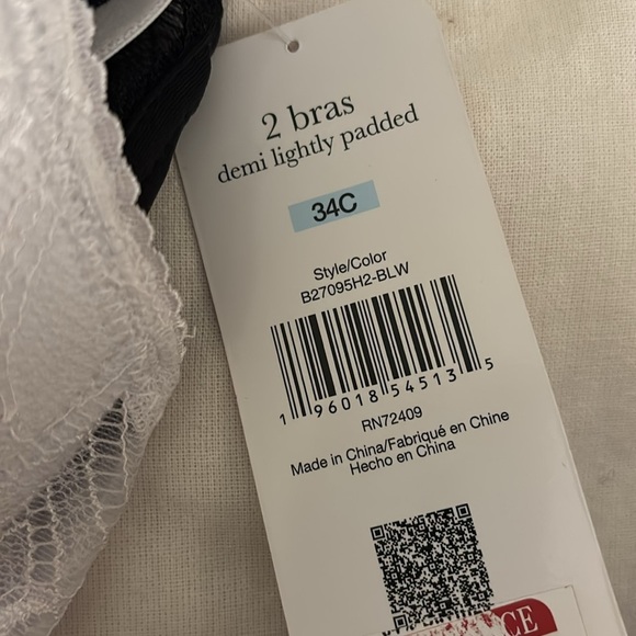NWT Rene Rofe Demi lightly padded 2 pack bras 34C - Picture 3 of 6